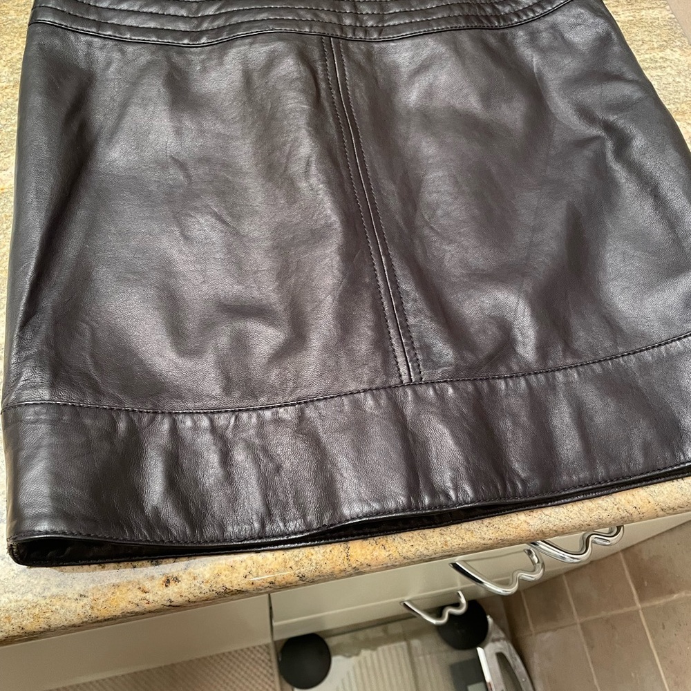 Soft sophisticated leather skirt